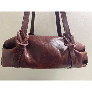 Rialto Rich Brown Leather Duffel Style Unisex Handbag